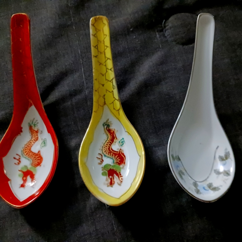 Vintage Chinese Soup Spoons